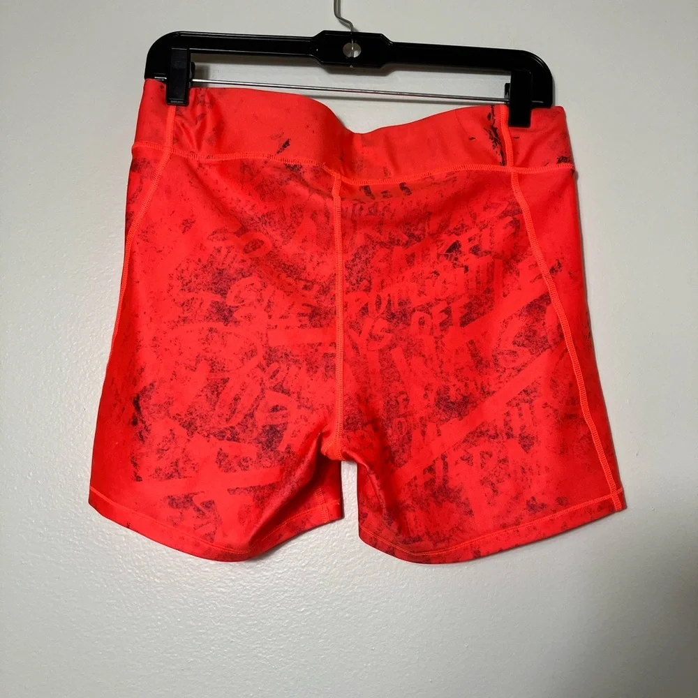 Under Armour Bike Shorts Sz Large Orange Workout Athletic Pull On‎